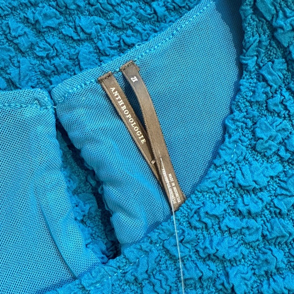 NWT By Anthropologie 2X Plus Textured Mini Shift Dress Blue - Picture 14 of 14